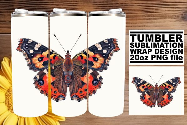 Butterfly Whispers: Sublimation Tumbler Wrap - 20oz, Spring Online Hot Sale