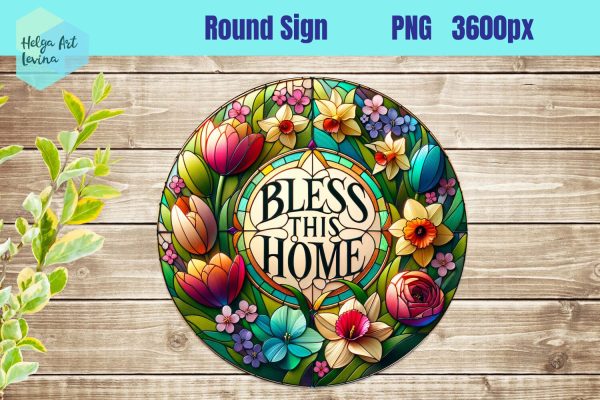 Religious Round Sign Sublimation | Bless this Home Hot on Sale