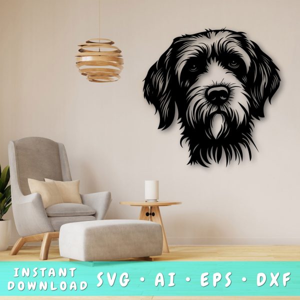Wirehaired Pointing Griffon Laser SVG Cut File, Wirehaired Pointing Griffon Glowforge File, Wirehaired Pointing Griffon DXF, Wirehaired Pointing Griffon Wall Art SVG Fashion