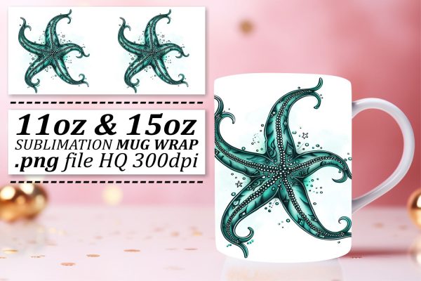Cute Underwater Fishy Mug Wrap Sublimation Sale