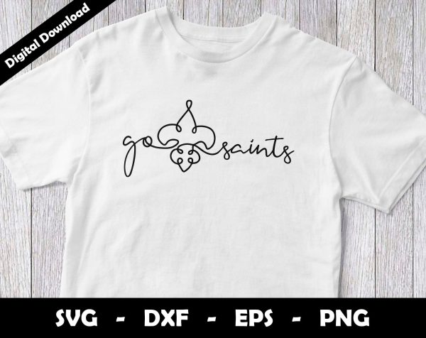 Go Saints SVG Cut File, Saints One line drawing SVG Design, Saints Football Mascot Hot on Sale