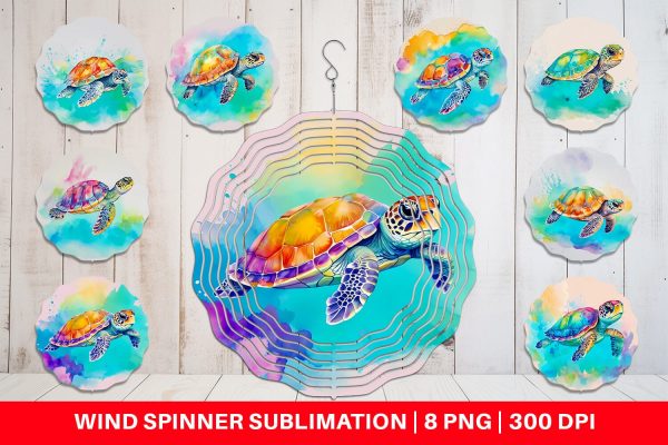 Wind Spinner Watercolor Turtle For Discount