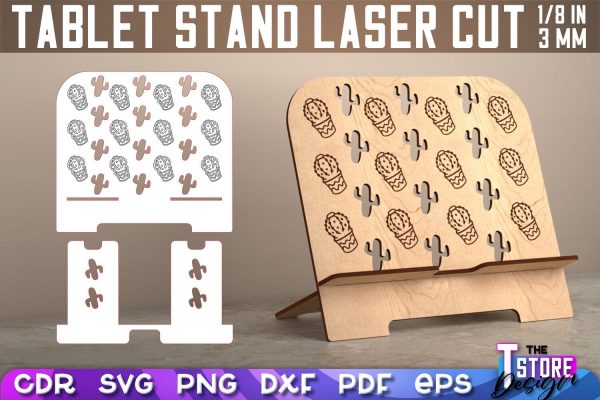 Tablet Stand Laser Cut | Phone Holder SVG Design | CNC Files Sale