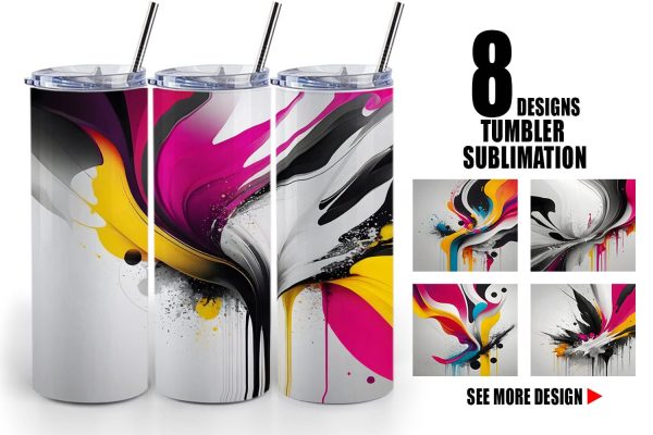Tumbler Wrap Abstract Vibrant Colors Hot on Sale