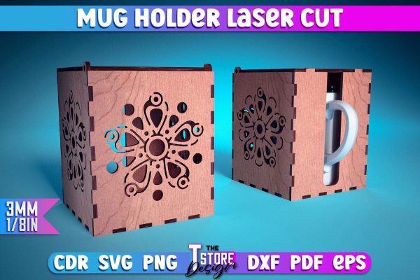 Mug Holder Design | Cup Box Laser Cut Design | CNC Files v.1 Supply