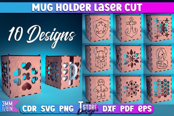 Mug Holder Design | Cup Box Laser Cut Design | CNC Files v.1 Discount