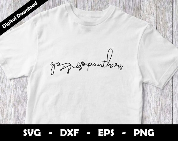 Go Panthers SVG Cut File, Panthers One line drawing SVG Design, Panthers Football Mascot Online