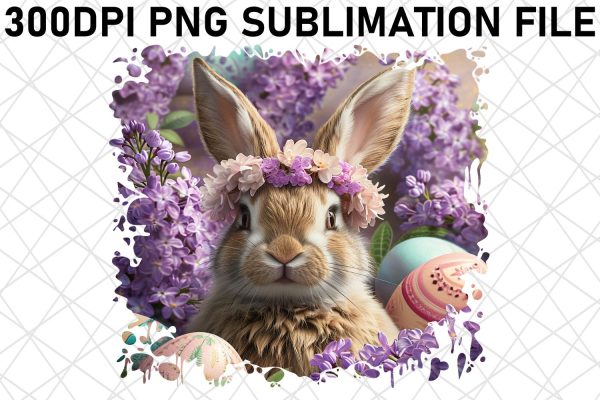 Whimsical Spring Bunny Sublimation Design Sale