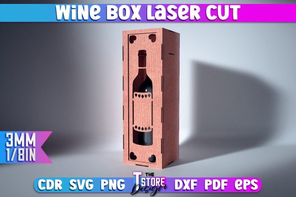 Wine Box Laser Cut | Gift Wine Box Laser Cut Design | CNC Files Supply