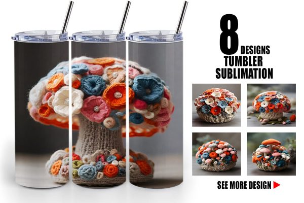 Tumbler Wrap Mushromm Embroidery Sale