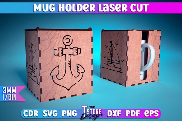 Mug Holder Design | Cup Box Laser Cut Design | CNC Files v.1 Supply