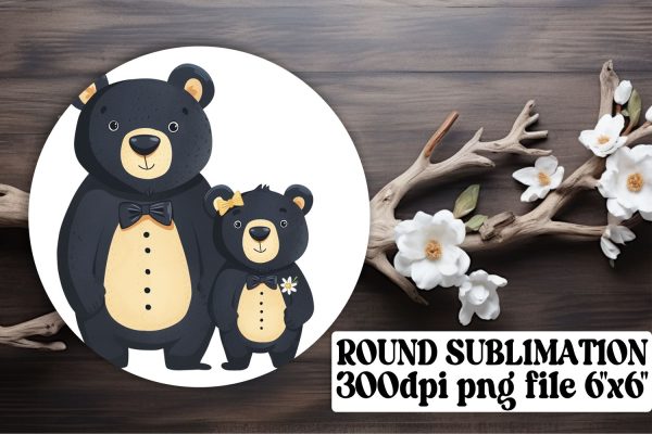 Mama Bear Sublimation Art, Watercolor Mother s Day Design Online