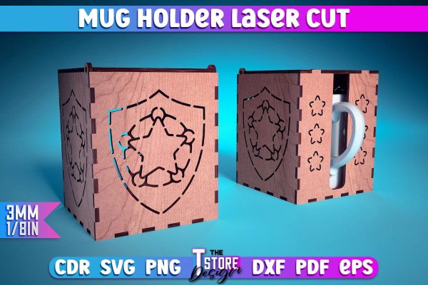 Mug Holder Design | Cup Box Laser Cut Design | CNC Files v.1 Online Sale