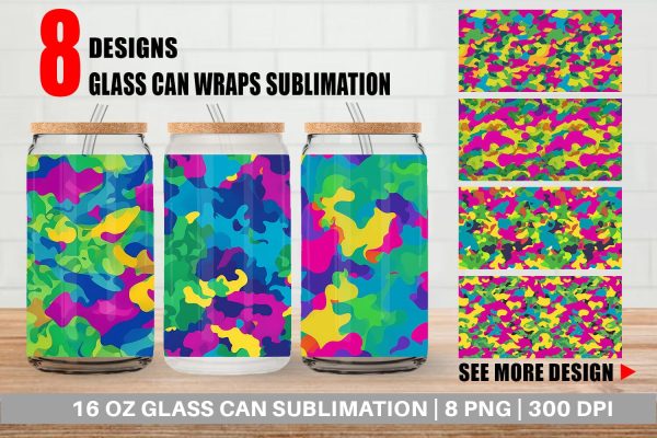 Glass Can Wrap Camouflage Colorful Online Hot Sale