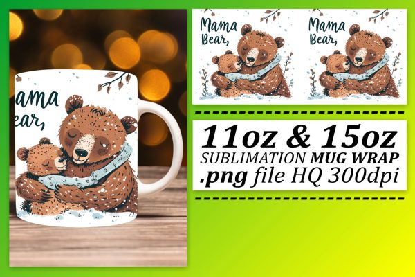 Momma Bear Sublimated Mug Wrap Sale