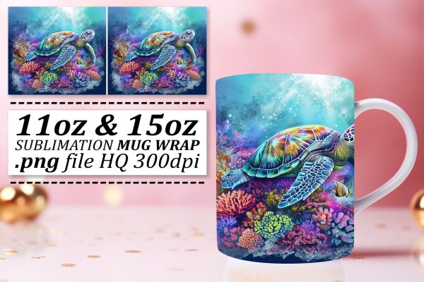 Coastal Aquatic Watercolor Pattern Mug Design Online now