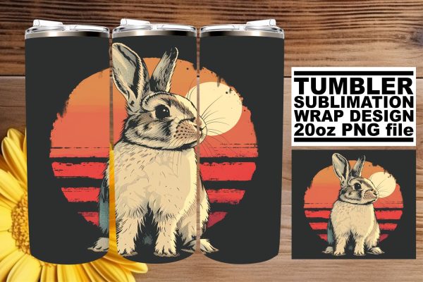 Vintage Menagerie Tumbler Wrap, Retro Sublimation Design, 20oz, Throwback Animals Supply
