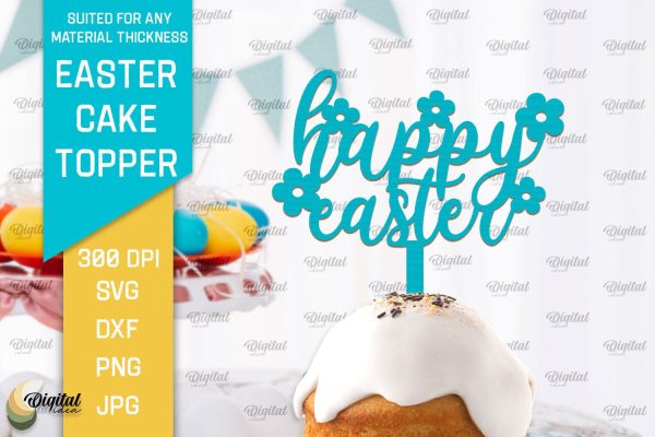 Easter Cake Topper SVG. Cupcake Topper Laser Cut Online Sale