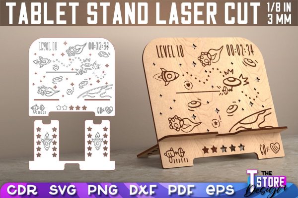 Tablet Stand Laser Cut | Phone Holder SVG Design | CNC Files Sale