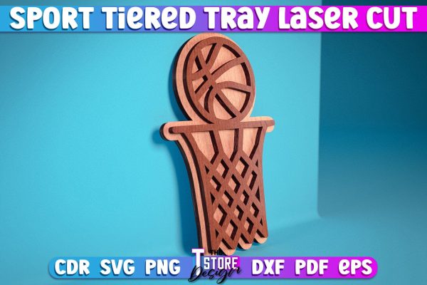 Sport Tiered Tray Laser Cut SVG | Tiered Tray Laser Cut SVG Design | CNC Files Fashion