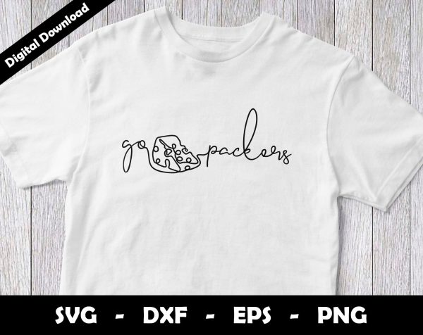 Go Packers SVG Cut File, Packers One line drawing SVG Design, Packers Football Mascot Supply
