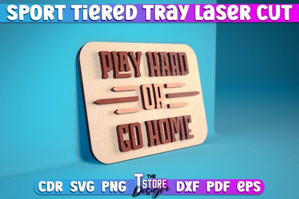 Sport Tiered Tray Laser Cut SVG | Tiered Tray Laser Cut SVG Design | CNC Files Hot on Sale