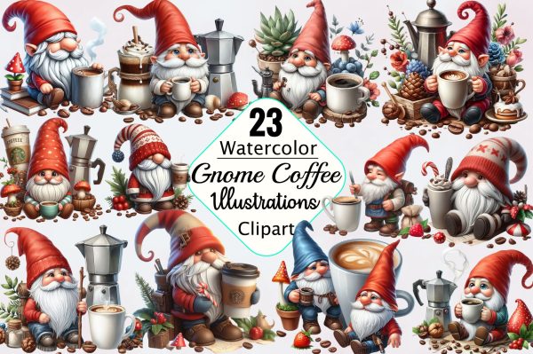 Gnome Coffee Sublimation PNG Bundle For Cheap