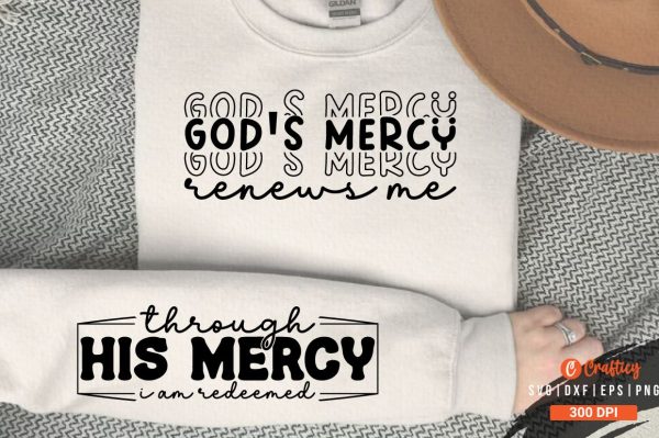 Gods mercy renews me Sleeve SVG Design Sale