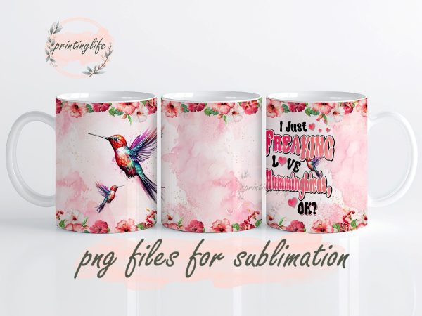 Hummingbird Mug Wrap Design, Instant Digital Design Download Mug Wrap Design, Mug Design PNG Hot on Sale