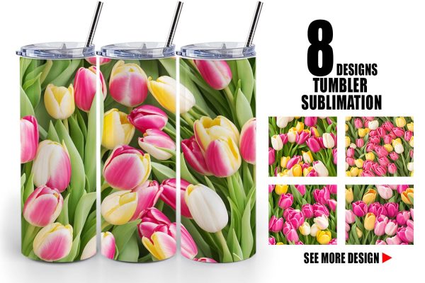 Tumbler Wrap Tulips Pattern Discount