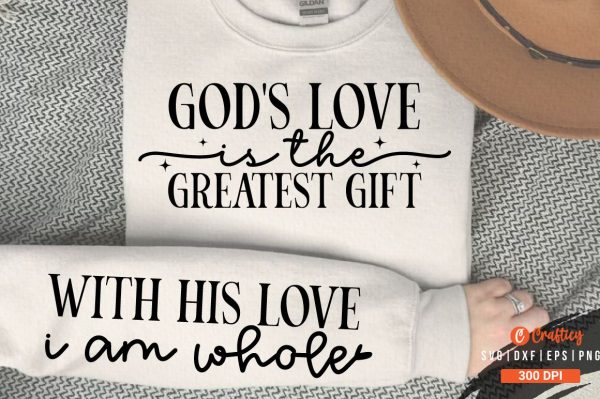 Gods love is the greatest gift Sleeve SVG Design For Sale