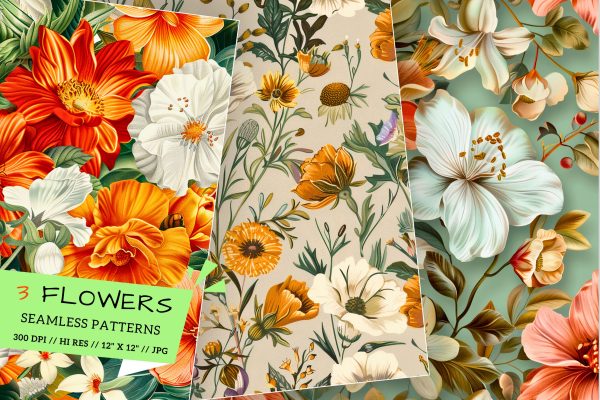 Vintage Retro Floral Garden: Springtime Bliss, Retro Pattern, Meticulously Crafted, Seamless Pattern, Digital Paper For Discount