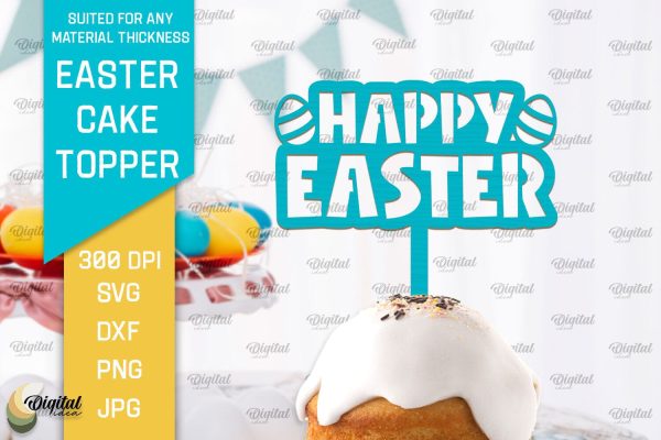 Easter Cake Topper SVG. Cupcake Topper Laser Cut Online