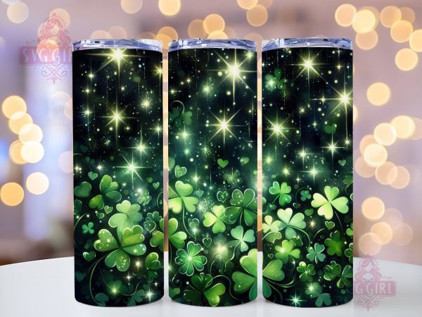 Shamrock St Patrick s Day 20oz Tumbler Wrap Sublimation Design, Straight Tapered Tumbler Wrap, St Patricks Day Tumbler Png, Instant Digital Download Supply