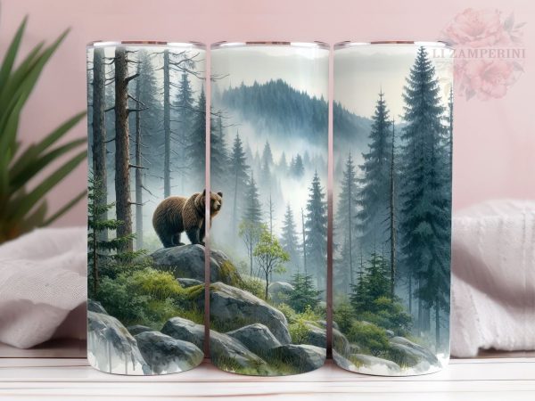 Black Bear Hunting Season 20oz Tumbler Wrap PNG, Bear Hunting Tumber Png, Straight & Tapered Tumbler Wrap, Instant Digital Download For Discount