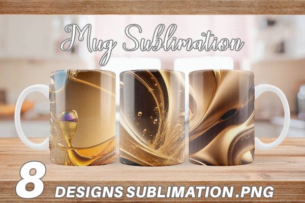 Mug Wrap Wave Liquid Gold For Cheap
