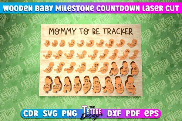 Wooden Baby Milestone Countdown | Wooden Puzzle Laser Cut For Cheap