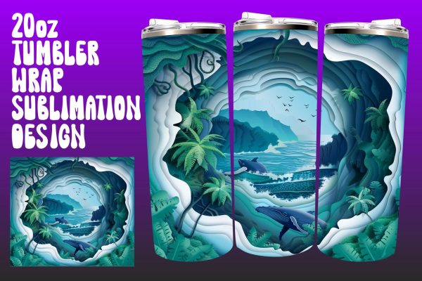 Radiant 3D Sun Tumbler Sublimation Art 20oz Hot on Sale