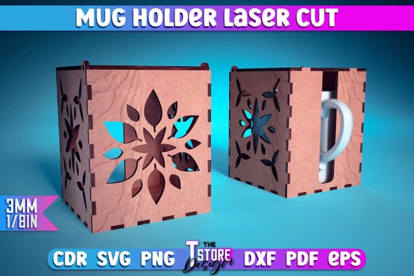 Mug Holder Design | Cup Box Laser Cut Design | CNC Files v.1 Sale
