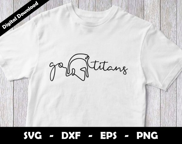 Go Titans SVG Cut File, Titans One line drawing SVG Design, Titans Football Mascot Sale