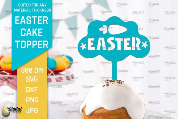 Easter Cake Topper SVG. Cupcake Topper Laser Cut For Cheap
