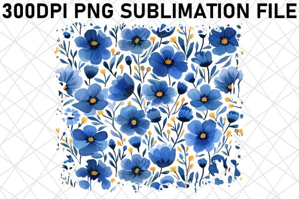 Vibrant Garden Sublimation Pattern, Radiant Blossom PNG Design, Whimsical Blooms, Spring Beauty For Sale