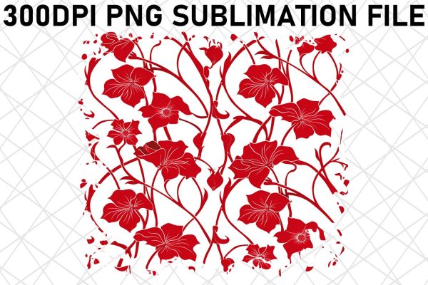 Blossom Bliss Sublimation Pattern, Colorful Floral PNG Design, Vibrant Blooms, Garden Party Supply