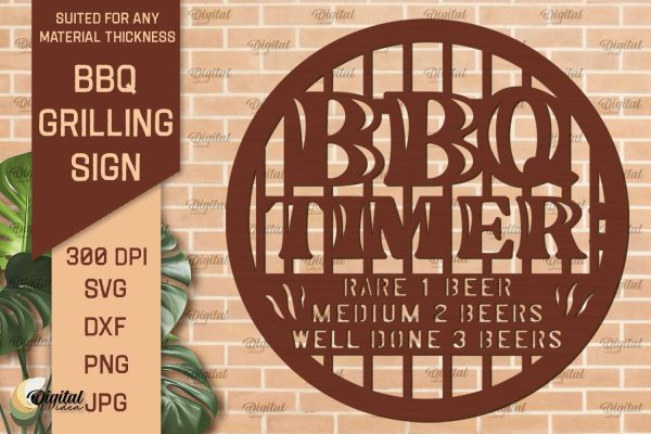 BBQ Grilling Sign Laser Cut. BBQ Sign SVG Laser Cut Files Fashion