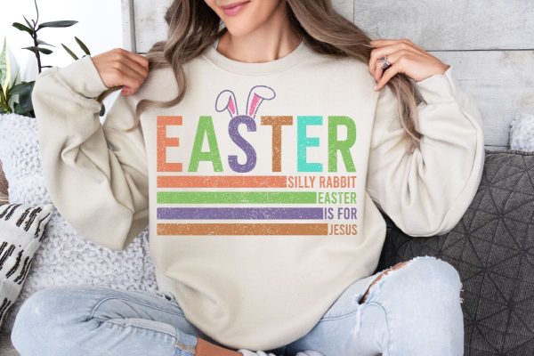Silly Rabbit Easter Is For Jesus Shirt, Easter Shirt, Christian Easter Shirt,Jesus Shirt,Easter Bunny Shirt,Religion Shirt,Easter Family Tee Discount