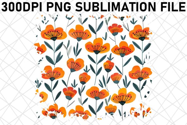 Vibrant Floral Pattern Sublimation, Blossom Burst PNG Design, Colorful Petals, Garden Vibes Cheap