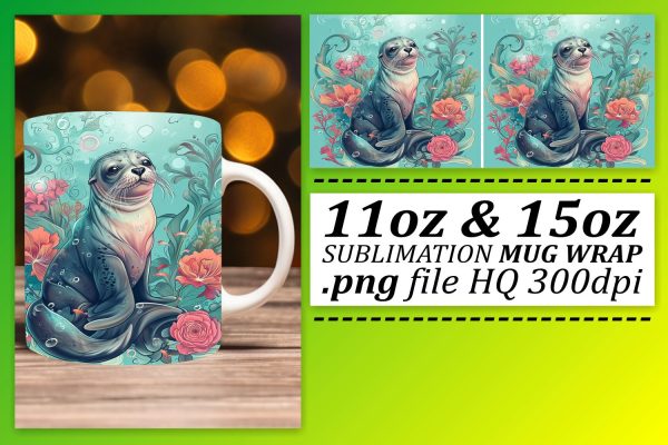 Charming Aquatic Animal Mug Wrap For Cheap