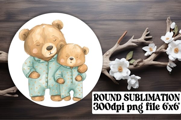 Watercolor Mama Bear Keychain Design, Perfect Mother s Day Sublimation Online Sale