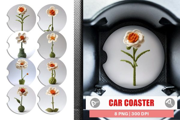 Car Coaster Flower Embroidery For Discount