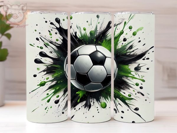 Green Soccer Mom 20oz Tumbler Png, Straight & Tapered Tumbler Png, Green Soccer Ball Tumbler Png, Digital Download PNG on Sale